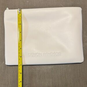 DEVON WINDSOR Embossed White Zip Pouch